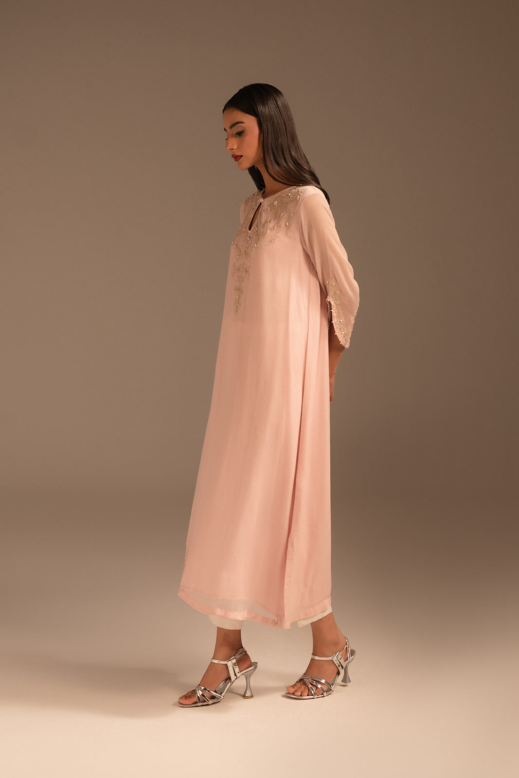 1 Piece Chiffon Embroidered Shirts (FS0066)