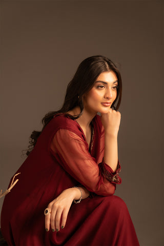 1 Piece Chiffon Embroidered Shirts (FS0085)
