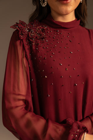 1 Piece Chiffon Embroidered Shirts (FS0085)