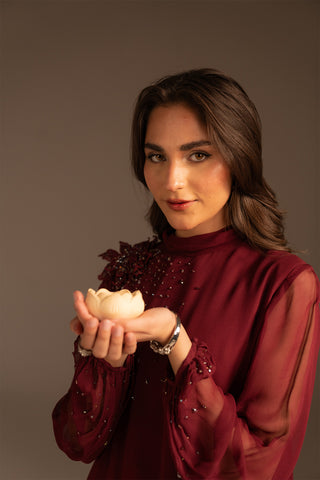 1 Piece Chiffon Embroidered Shirts (FS0085)