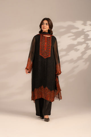 3 Piece Chiffon Printed Suit (FS0086)