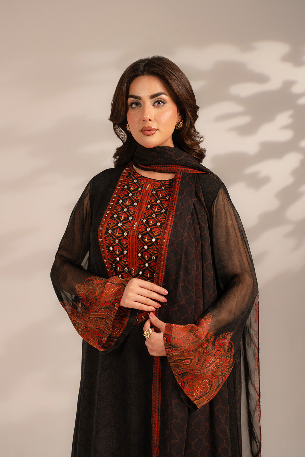 3 Piece Chiffon Printed Suit (FS0086)