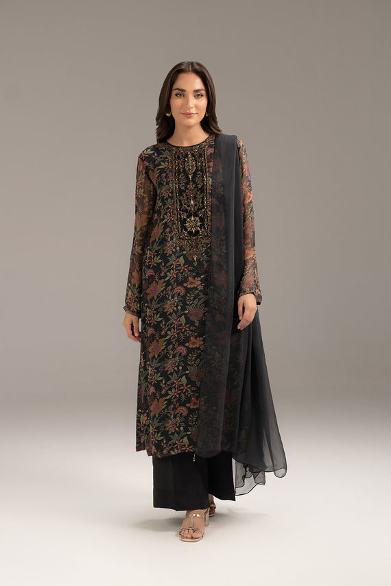 Chinyere 3 Piece Chiffon Embroidered Suit | Fl0009-1800