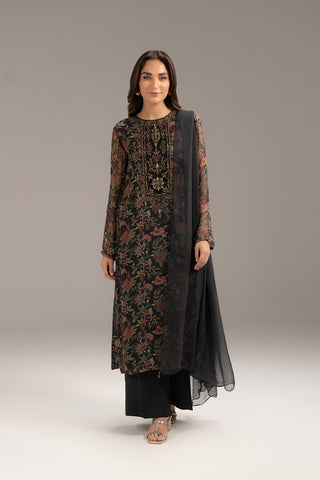 3 Piece Chiffon Printed Suit (FS0088)