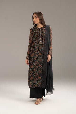 3 Piece Chiffon Printed Suit (FS0088)