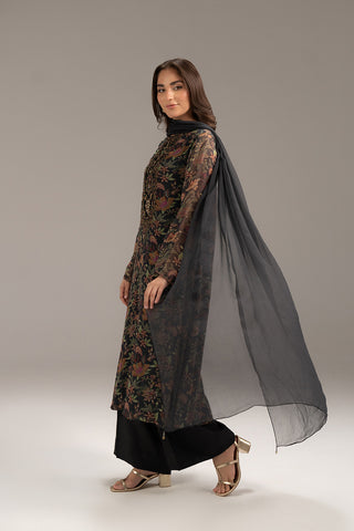 3 Piece Chiffon Printed Suit (FS0088)