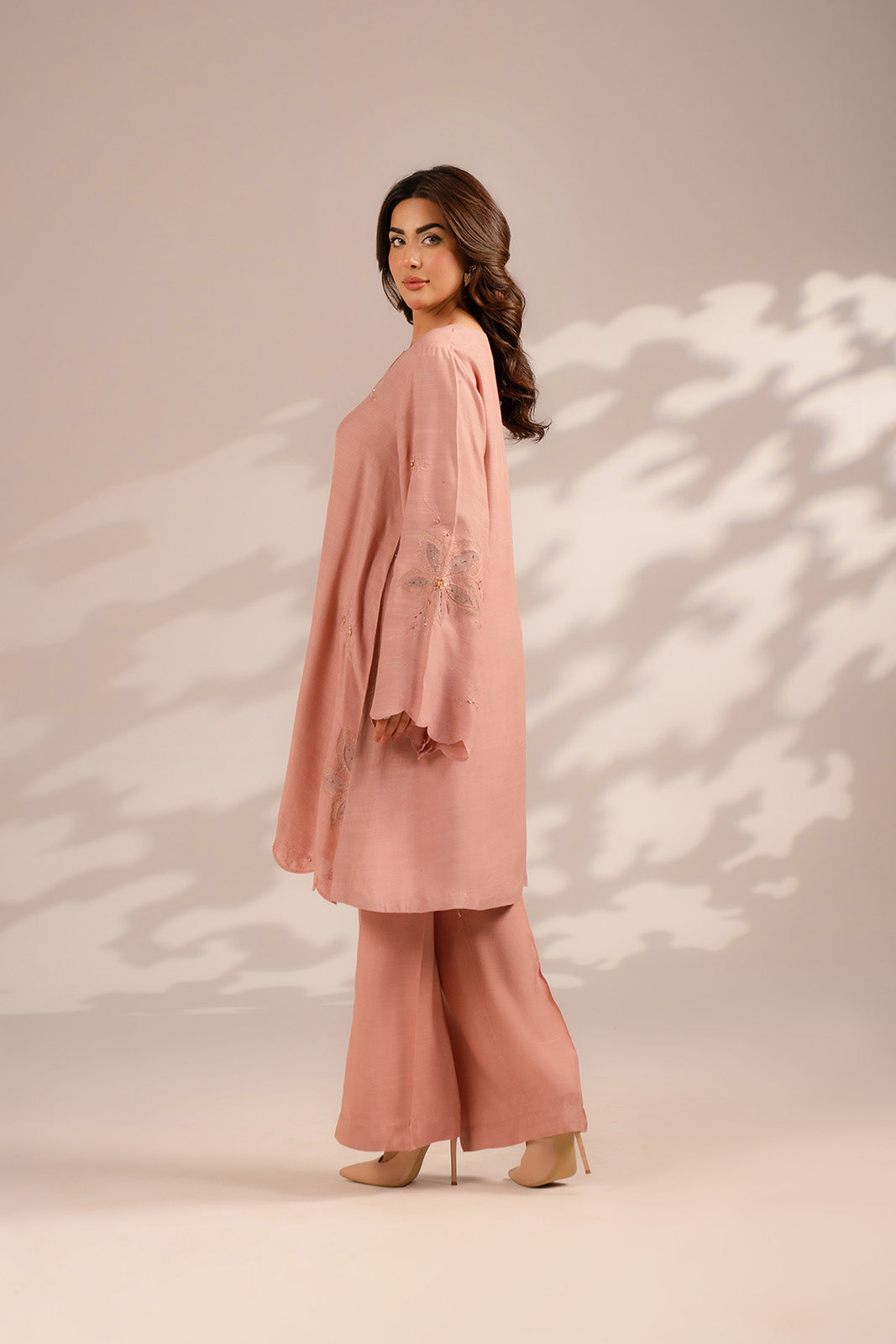 2 Piece Raw Silk Embroidered Suit (FS0089)