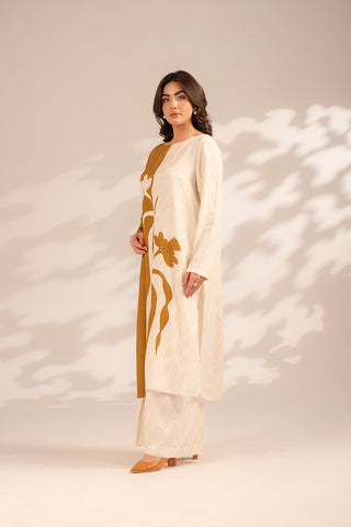 2 Piece Raw Silk Printed Suit (FS0094)