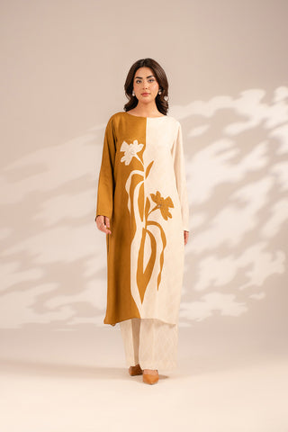 2 Piece Raw Silk Printed Suit (FS0094)