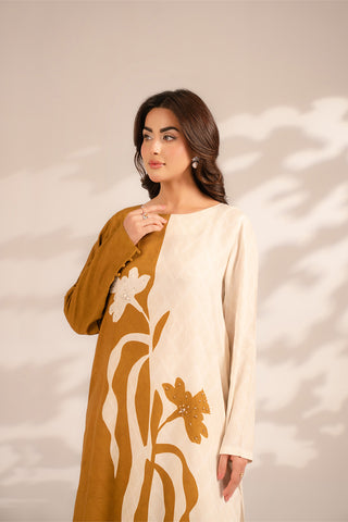 2 Piece Raw Silk Printed Suit (FS0094)