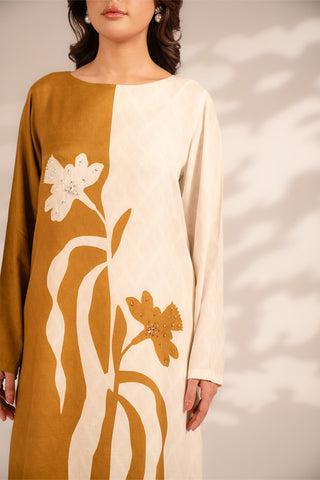 2 Piece Raw Silk Printed Suit (FS0094)
