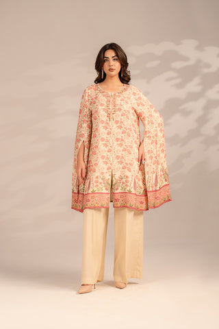 2 Piece Raw Silk Embroidered Suit (FS0095)