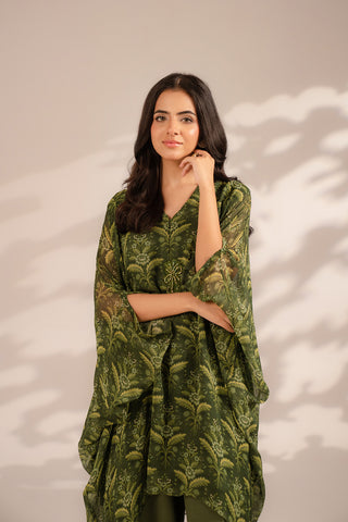 2 Piece Chiffon Printed Suit (FS0097)