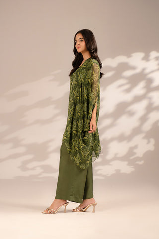 2 Piece Chiffon Printed Suit (FS0097)