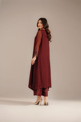 2 Piece Chiffon Embroidered Suit (FS0098)