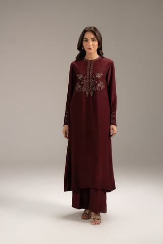 2 Piece Raw Silk Embroidered Suit (FS0100)