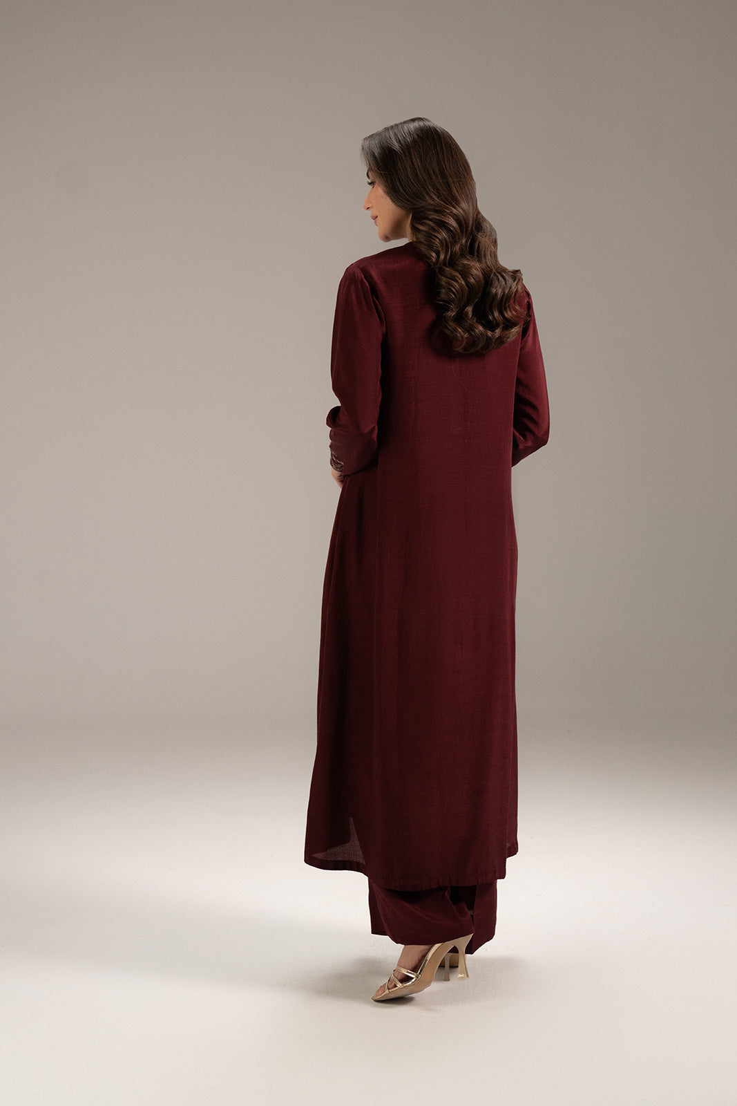 2 Piece Raw Silk Embroidered Suit (FS0100)