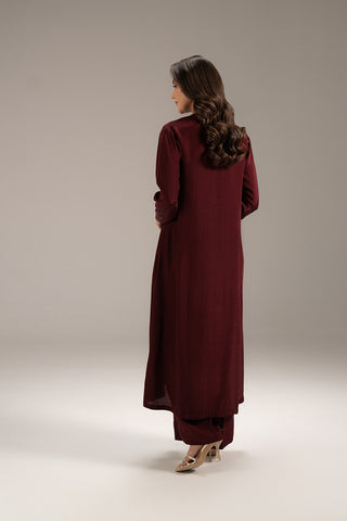 2 Piece Raw Silk Embroidered Suit (FS0100)
