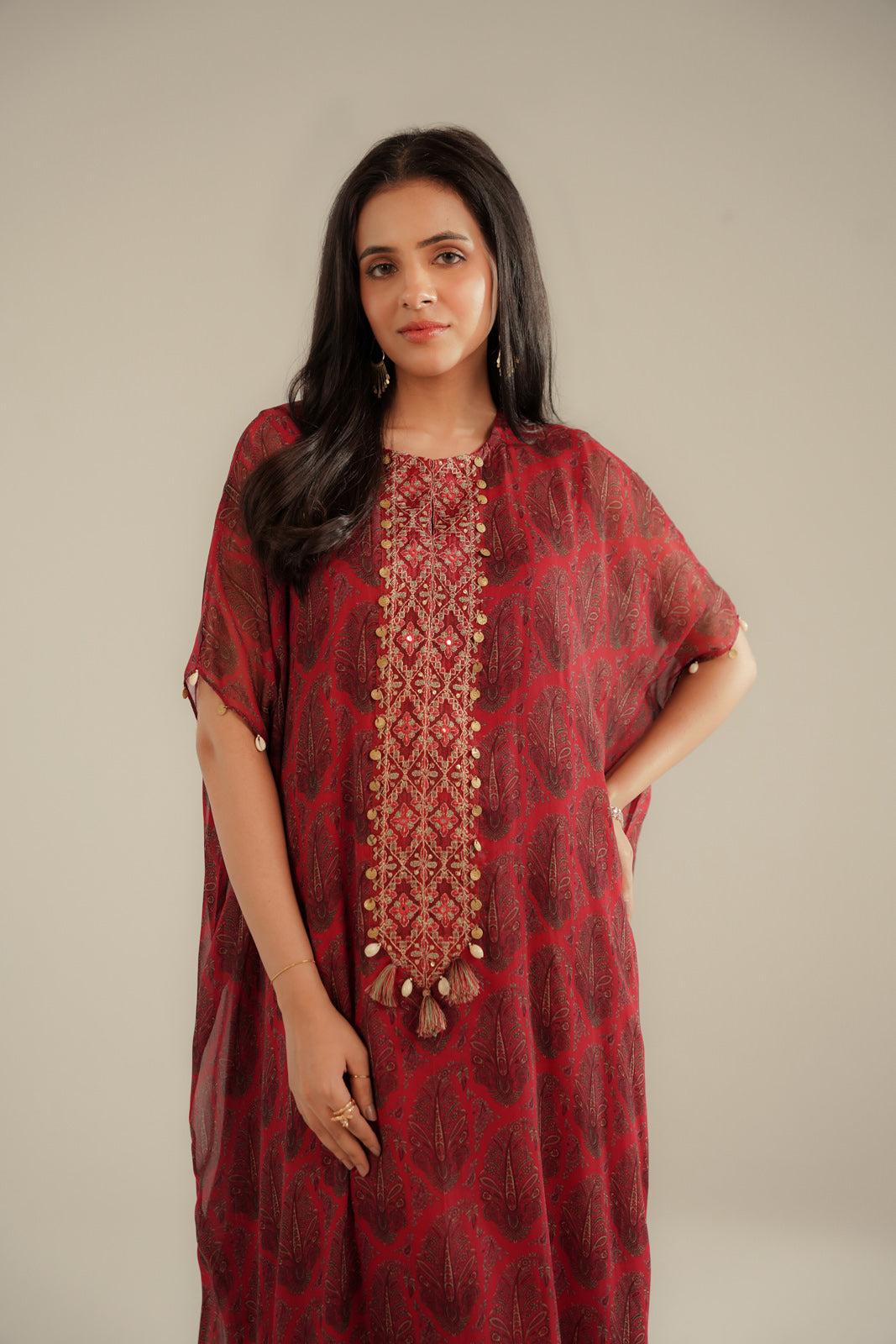 2 Piece Chiffon Embroidered Suit (FS0101)