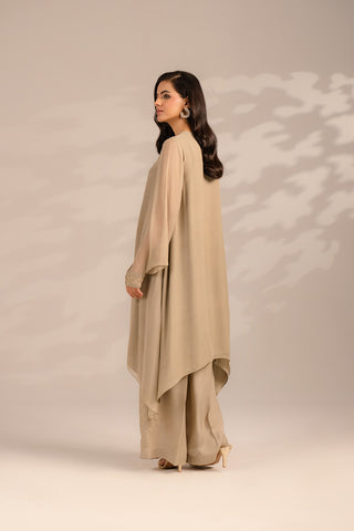 2 Piece Chiffon Embroidered Suit (FS0105)