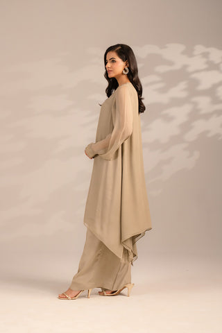 2 Piece Chiffon Embroidered Suit (FS0105)