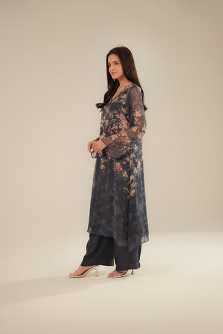 3 Piece Chiffon Printed Suit (FS0106)