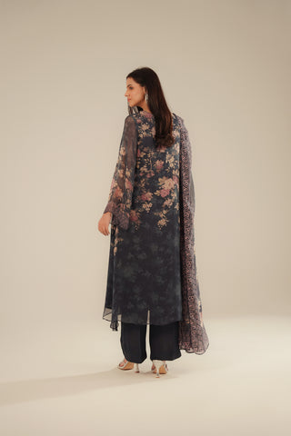 3 Piece Chiffon Printed Suit (FS0106)