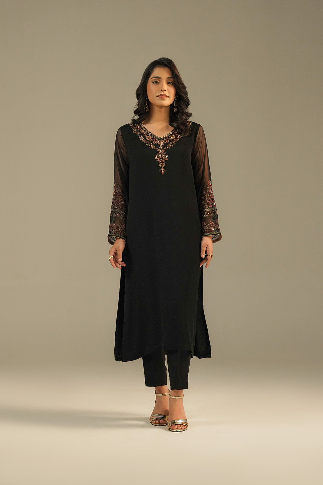 1 Piece Chiffon Embroidered Shirts (FS0112)