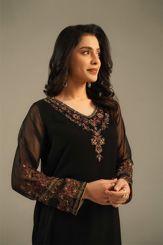 1 Piece Chiffon Embroidered Shirts (FS0112)