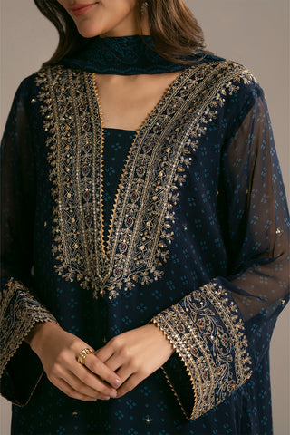 3 Piece Chiffon Embroidered Suit (FS0114)