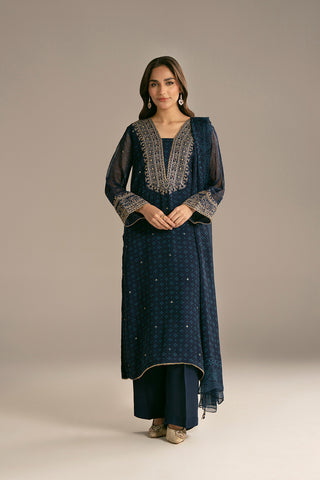 3 Piece Chiffon Embroidered Suit (FS0114)