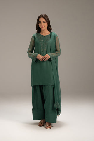 3 Piece Chiffon Embroidered Suit (FS0115)