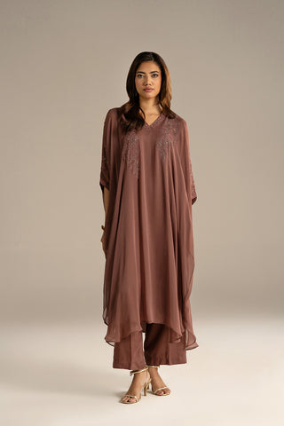 2 Piece Chiffon Embroidered Suit (FS0117)