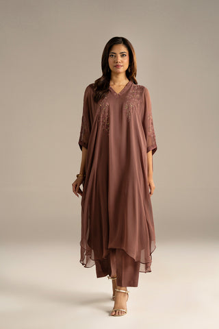 2 Piece Chiffon Embroidered Suit (FS0117)