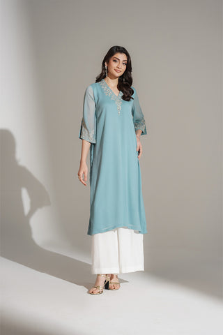 1 Piece Chiffon Embroidered Shirt (FS0121)