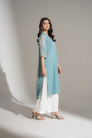 1 Piece Chiffon Embroidered Shirt (FS0121)