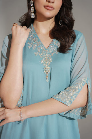 1 Piece Chiffon Embroidered Shirt (FS0121)
