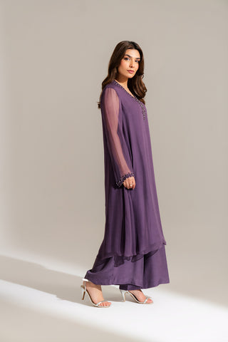 2 Piece Chiffon Embroidered Suit (FS0122)