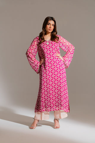 2 Piece Printed Chiffon Printed Suit (FS0124)