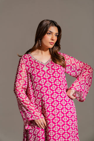 2 Piece Printed Chiffon Printed Suit (FS0124)