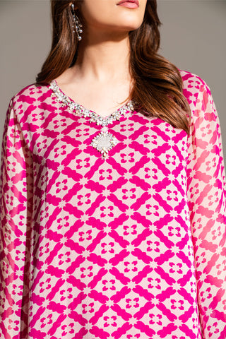 2 Piece Printed Chiffon Printed Suit (FS0124)