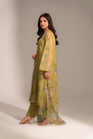 3 Piece Rajo Net Printed Printed Suit (FS0128)