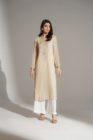 1 Piece Chiffon Embroidered Shirt (FS0131)