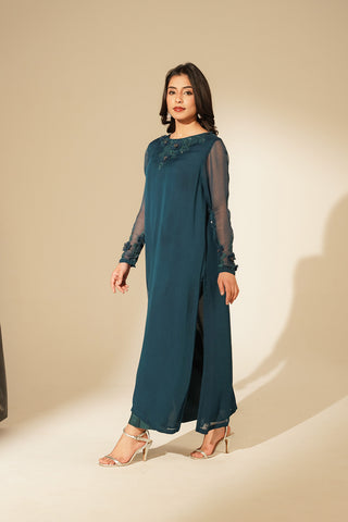 1 Piece Chiffon Embroidered Shirt (FS0132)