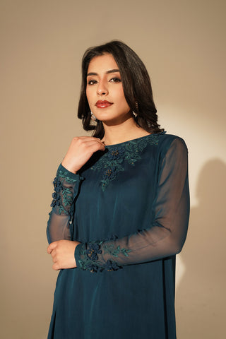 1 Piece Chiffon Embroidered Shirt (FS0132)