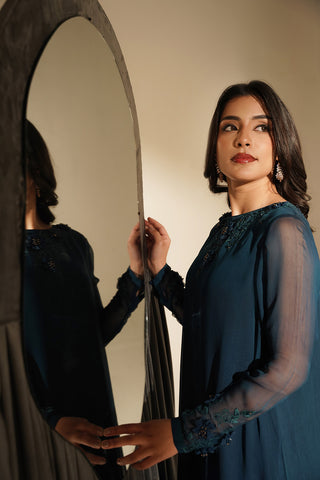 1 Piece Chiffon Embroidered Shirt (FS0132)