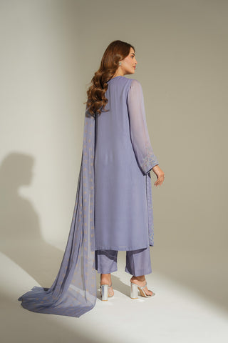 3 Piece Chiffon Embroidered Suit (FS0134)