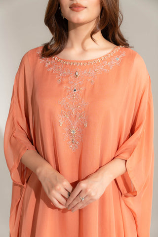 1 Piece Chiffon Embroidered Kaftan (FS0138)