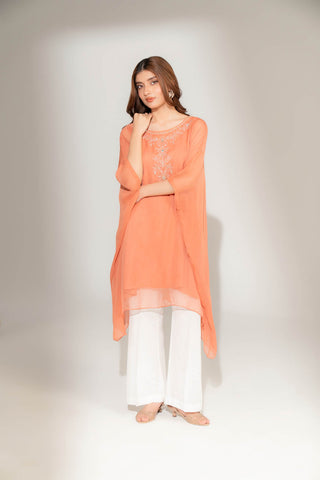 1 Piece Chiffon Embroidered Kaftan (FS0138)