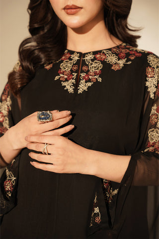 1 Piece Chiffon Embroidered Kaftan (FS0141)